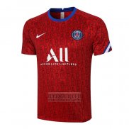 Camiseta De Futbol de Entrenamiento Paris Saint-Germain 2020-2021 Rojo