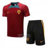 Chandal del Portugal Manga Corta 2022-2023 Rojo - Pantalon Corto