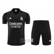 Chandal del Real Madrid Manga Corta 2023-2024 Negro - Pantalon Corto