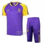 Chandal del Real Madrid Manga Corta 2024-2025 Purpura - Pantalon Corto