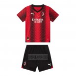 Camiseta De Futbol AC Milan Primera Nino 2023-2024