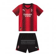 Camiseta De Futbol AC Milan Primera Nino 2023-2024