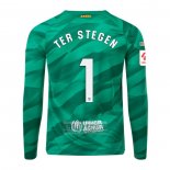 Camiseta De Futbol Barcelona Jugador Ter Stegen Portero Manga Larga 2023-2024 Verde