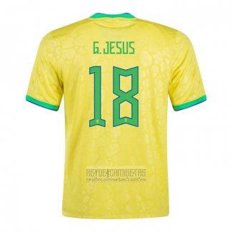 Camiseta De Futbol Brasil Jugador G.Jesus Primera 2022