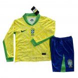 Camiseta De Futbol Brasil Primera Manga Larga Nino 2024