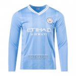 Camiseta De Futbol Manchester City Primera Manga Larga 2023-2024