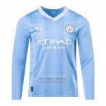 Camiseta De Futbol Manchester City Primera Manga Larga 2023-2024