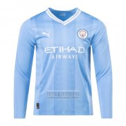 Camiseta De Futbol Manchester City Primera Manga Larga 2023-2024