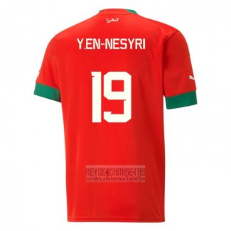Camiseta De Futbol Marruecos Jugador Y.En-Nesyri Primera 2022