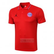 Camiseta De Futbol Polo del Paris Saint-Germain Jordan 2021-2022 Rojo