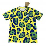 Camiseta De Futbol Pre Partido del Brasil 2024 Amarillo Verde