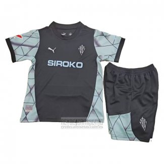 Camiseta De Futbol Sporting de Gijon Segunda Nino 2024-2025