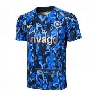 Camiseta De Futbol de Entrenamiento Chelsea 2023-2024 Azul