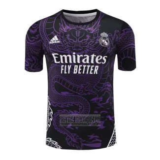 Camiseta De Futbol de Entrenamiento Real Madrid Dragon 2024-2025 Purpura