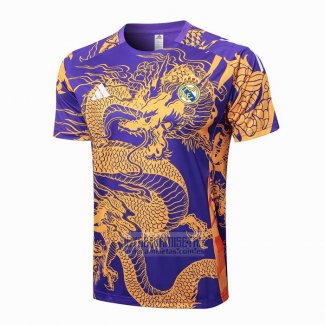 Camiseta De Futbol de Entrenamiento Real Madrid Dragon 2024-2025 Purpura