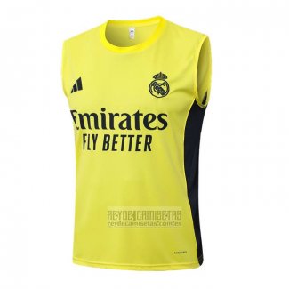 Camiseta De Futbol de Entrenamiento Real Madrid Sin Mangas 2025-2026 Amarillo