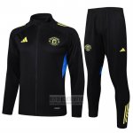 Chandal de Chaqueta del Manchester United Nino 2025-2026 Negro Amarillo
