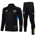 Chandal de Chaqueta del Manchester United Nino 2025-2026 Negro Amarillo