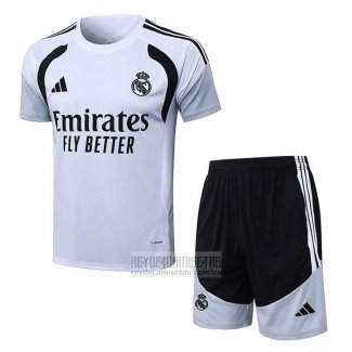 Chandal del Real Madrid Manga Corta 2025-2026 Blanco - Pantalon Corto