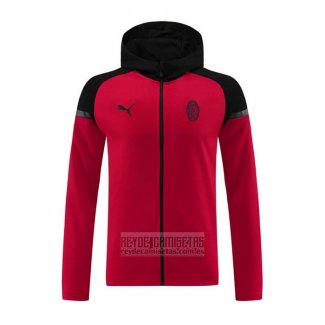 Chaqueta con Capucha del AC Milan 2024-2025 Rojo