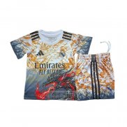 Camiseta De Futbol Real Madrid Dragon Nino 2025-2026 Naranja