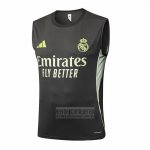 Camiseta De Futbol de Entrenamiento Real Madrid Sin Mangas 2025-2026 Gris Verde