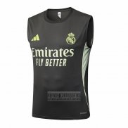 Camiseta De Futbol de Entrenamiento Real Madrid Sin Mangas 2025-2026 Gris Verde