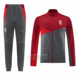 Chandal de Chaqueta del AC Milan 2024-2025 Rojo Gris