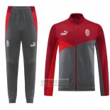 Chandal de Chaqueta del AC Milan 2024-2025 Rojo Gris
