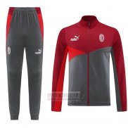 Chandal de Chaqueta del AC Milan 2024-2025 Rojo Gris