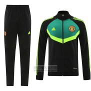 Chandal de Chaqueta del Manchester United 2024-2025 Negro y Verde