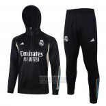 Chandal de Sudadera del Real Madrid 2023-2024 Negro y Blanco