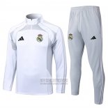 Chandal de Sudadera del Real Madrid Nino 2025-2026 Blanco Gris