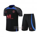 Chandal del Paris Saint-Germain Manga Corta 2022-2023 Negro y Azul - Pantalon Corto