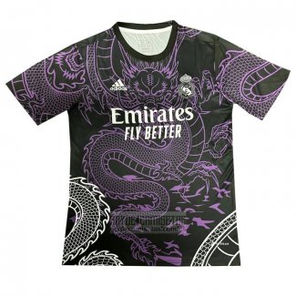 Tailandia Camiseta De Futbol Real Madrid Dragon 2024-2025 Negro Purpura