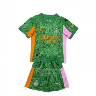 Camiseta De Futbol AC Milan Portero Nino 2025-2026 Verde