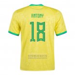 Camiseta De Futbol Brasil Jugador Antony Primera 2022