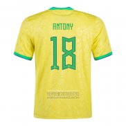 Camiseta De Futbol Brasil Jugador Antony Primera 2022