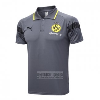 Camiseta De Futbol Polo del Borussia Dortmund 2023-2024 Gris