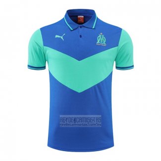 Camiseta De Futbol Polo del Olympique Marsella 2022-2023 Azul y Verde