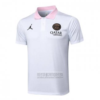 Camiseta De Futbol Polo del Paris Saint-Germain Jordan 2024-2025 Blanco