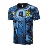 Camiseta De Futbol de Entrenamiento Brasil Jesus 2024-2025 Azul