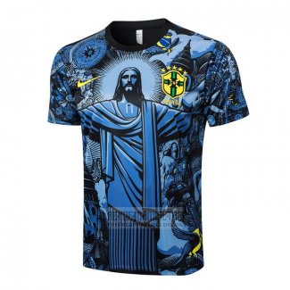 Camiseta De Futbol de Entrenamiento Brasil Jesus 2024-2025 Azul