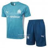 Chandal del Olympique Marsella Manga Corta 2024-2025 Azul - Pantalon Corto