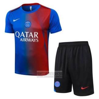 Chandal del Paris Saint-Germain Manga Corta 2025-2026 Azul Rojo - Pantalon Corto