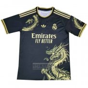 Tailandia Camiseta De Futbol Real Madrid Dragon 2024-2025 Negro Oro