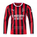 Camiseta De Futbol AC Milan Primera Manga Larga 2024-2025