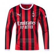 Camiseta De Futbol AC Milan Primera Manga Larga 2024-2025