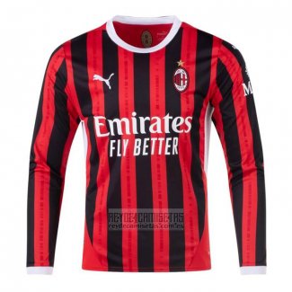 Camiseta De Futbol AC Milan Primera Manga Larga 2024-2025