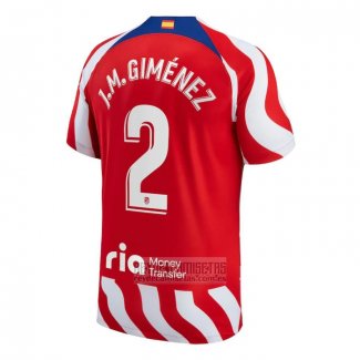 Camiseta De Futbol Atletico Madrid Jugador J.M.Gimenez Primera 2022-2023